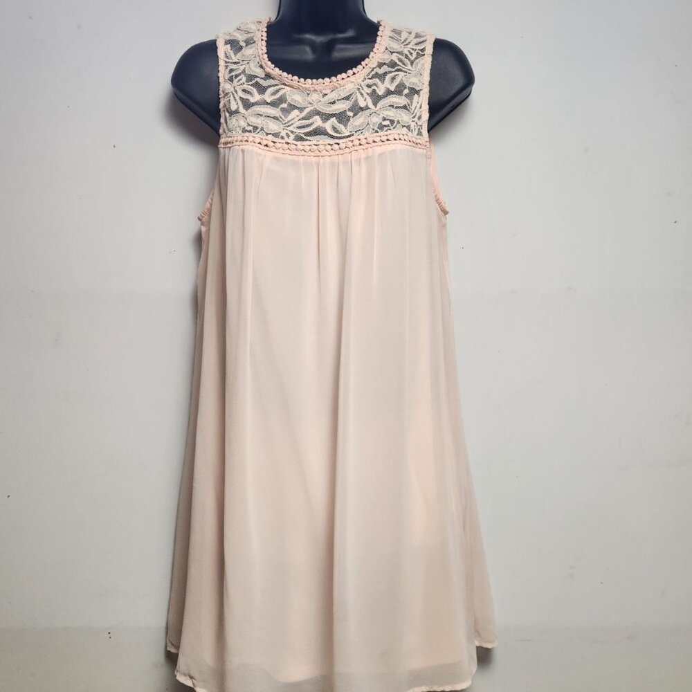 As U Wish - Pink Baby Doll Lace Dress - Size: Juniors XL, AS, AM